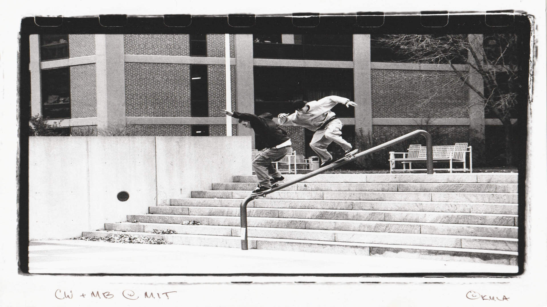 BOSTON - Charlie Wilkins Mike Bell - 1st doubles on a handrail at MIT
