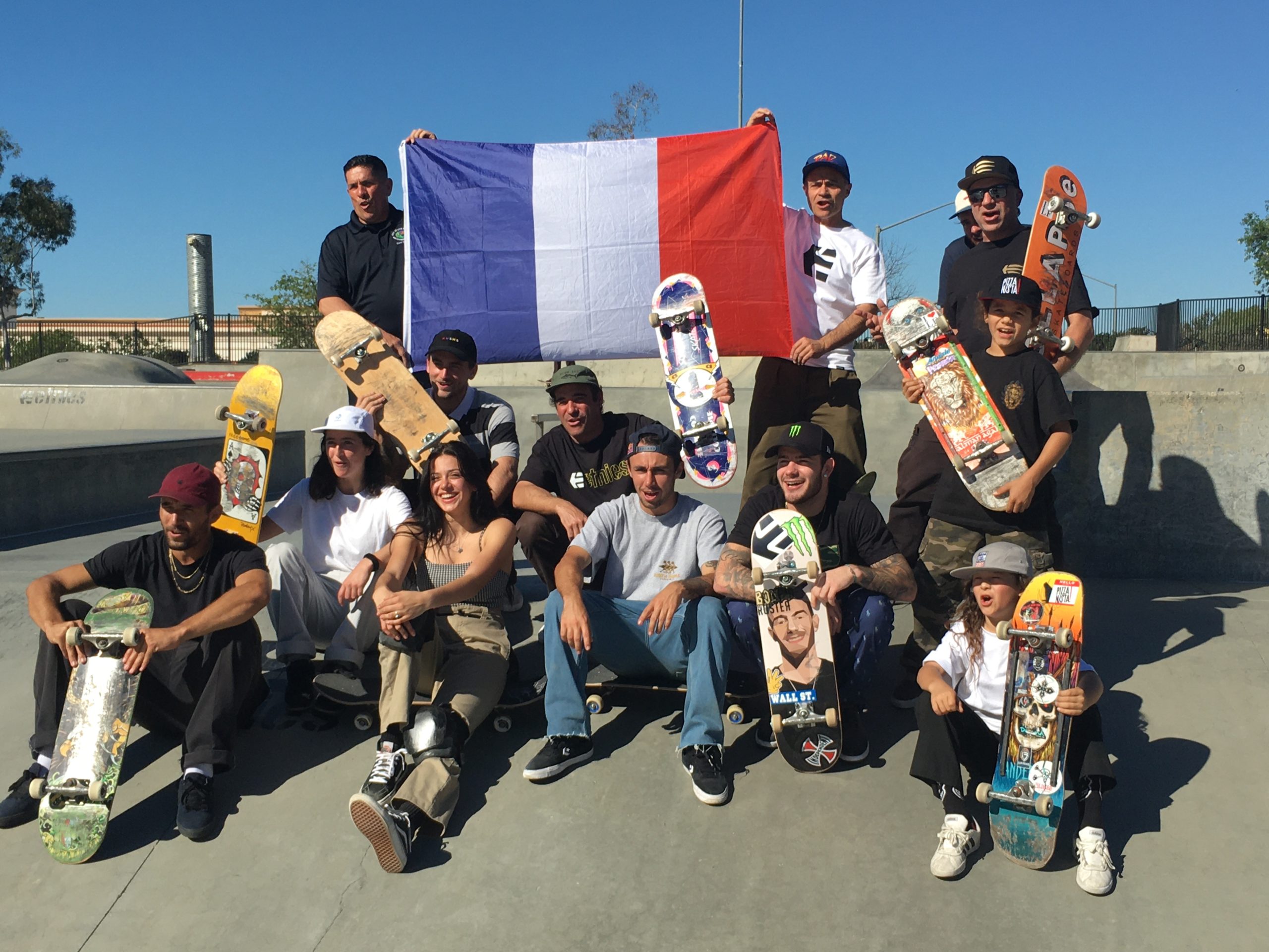 Julian and the French National Skateboarding team